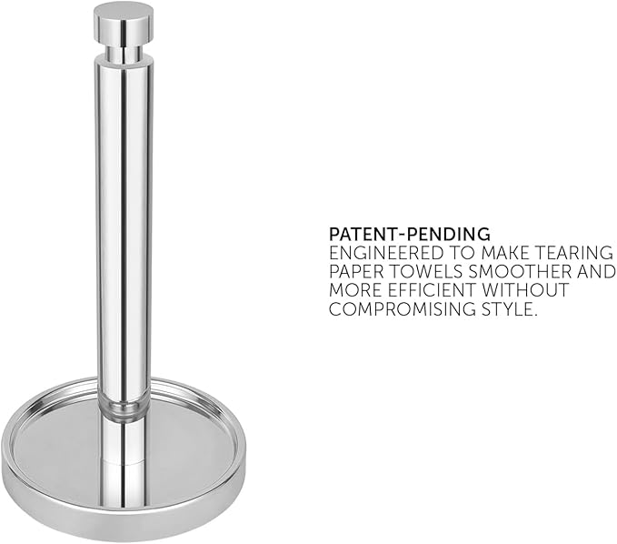 Ivilon Countertop Paper Towel Holder - Steady and Easy Tear - Fits All Paper Towel Rolls - Chrome - Image 2