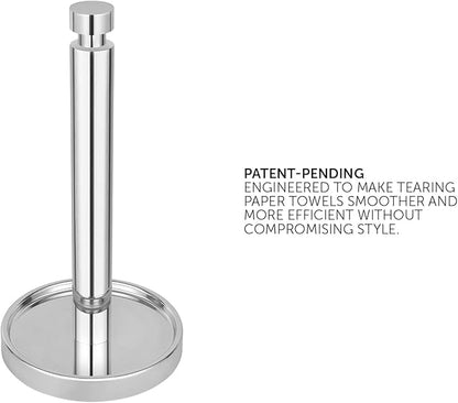 Ivilon Countertop Paper Towel Holder - Steady and Easy Tear - Fits All Paper Towel Rolls - Chrome - Image 2