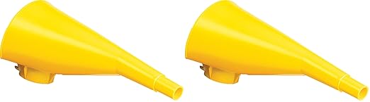 Eagle Plastic Funnel for Type I Metal Safety Cans, 5"x 7"x 12", Made of Chemically Resistant High-Density Polyethylene, Yellow, Made in the USA, F15FUN (Pack of 2) by Eagle