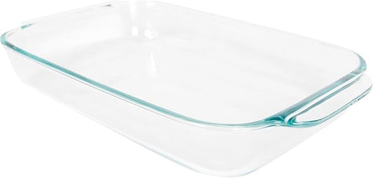 Pyrex Basics 2 Quart Glass Oblong Baking Dish, Clear 11.1 in. x 7.1 in. x 1.7 in. by Pyrex