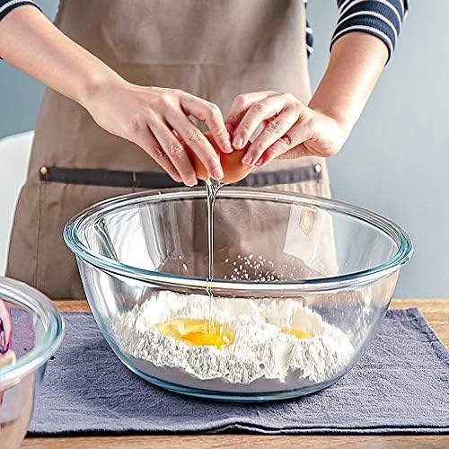 M MCIRCO Glass Mixing Bowls with Lids, 4 Packs Glass Bowl Set, Nesting Bowls for Meal Prep, Food Storage, Bowls For Cooking, Baking, BPA-Free, 0.8/1.7/2.9/4.8 Qt - Image 7