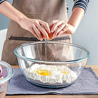 M MCIRCO Glass Mixing Bowls with Lids, 4 Packs Glass Bowl Set, Nesting Bowls for Meal Prep, Food Storage, Bowls For Cooking, Baking, BPA-Free, 0.8/1.7/2.9/4.8 Qt - Image 7
