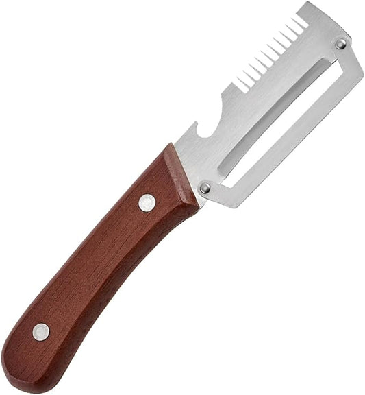 Multifunctional Vegetable Peeler for Kitchen, 2026 New 3 in 1 Stainless Steel Blade with Wooden Handle and Bottle Opener, Ultra-Sharp Kitchen Tool for Fruits and Vegetables