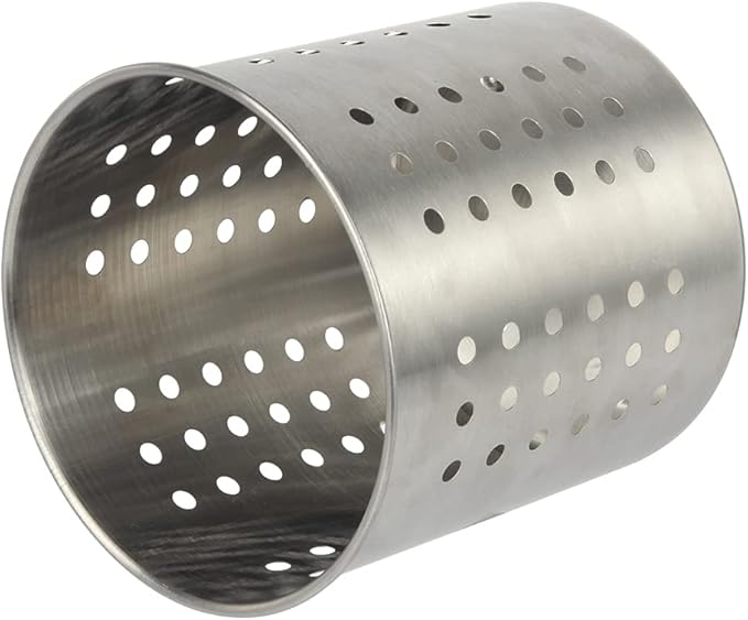 Saiveina Stainless Steel Utensil Holder Kitchen Holder Restaurant Cooking Utensil Holder for Forks Spatula, 5.3'' x 5.1" Round Utensil Organizer - Image 4
