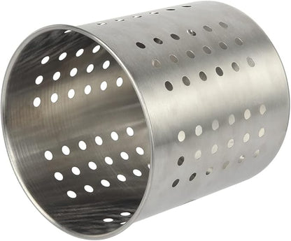 Saiveina Stainless Steel Utensil Holder Kitchen Holder Restaurant Cooking Utensil Holder for Forks Spatula, 5.3'' x 5.1" Round Utensil Organizer - Image 4