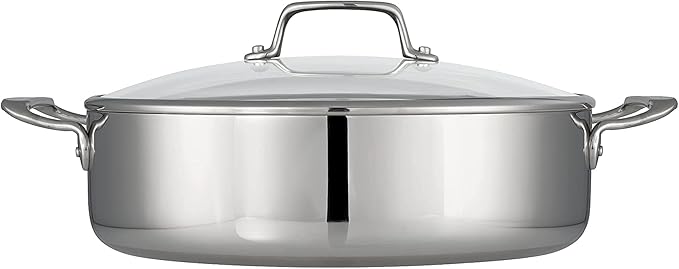 Tramontina Tri-Ply Clad Stainless Steel 6-Quart Braiser Pan with Glass Lid, Induction-Ready, Dishwasher-Safe, NSF-Certified - Image 3