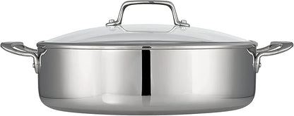 Tramontina Tri-Ply Clad Stainless Steel 6-Quart Braiser Pan with Glass Lid, Induction-Ready, Dishwasher-Safe, NSF-Certified - Image 3