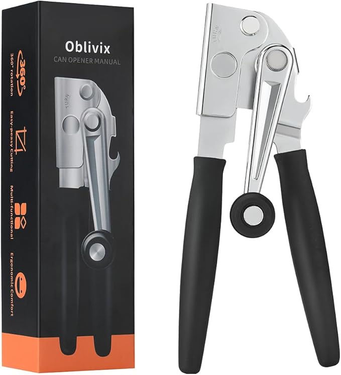 Manual Can Opener with Soft Handles,Commercial Can Openers Heavy Duty, Ergonomic Easy-Turn Crank for Seniors,Industrial Can Opener for Restaurant by Unknown