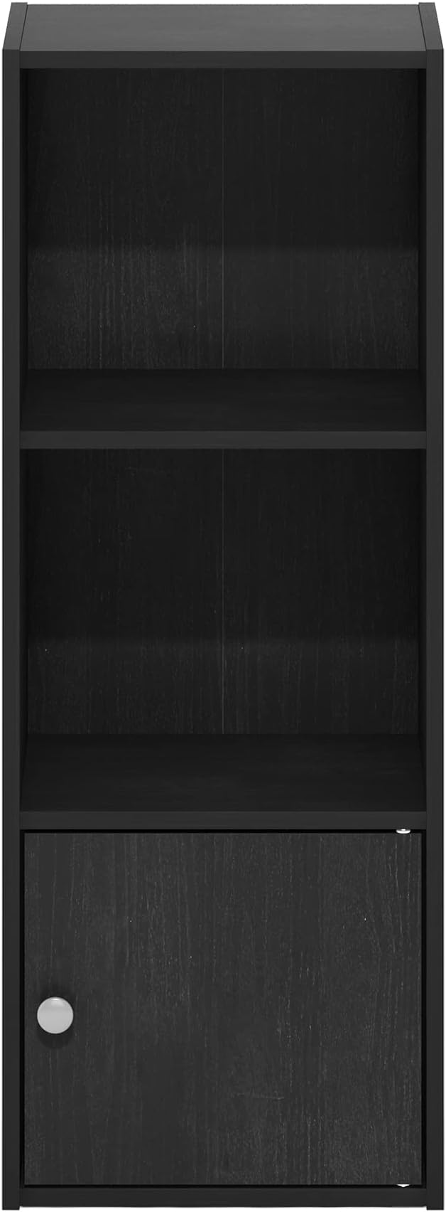 Furinno LUDER Book Shelf, 3-Tier Modern Bookshelf, Bookcase with 1 Door Storage Cabinet, 9.3 x 12 x 31.5, for Organization and Storage, for Living Room, Bedroom, Home Office, Blackwood - Image 9