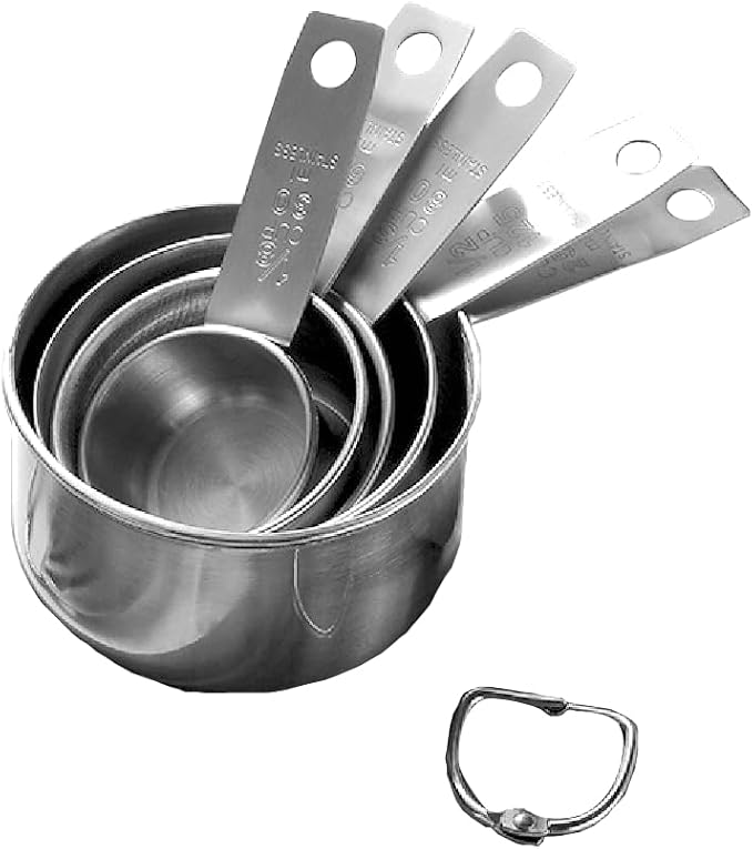 Stainless Steel Measuring Cups Set, 5 Pieces Kitchen Measuring Sets Gadgets tool,For Cooking & Baking,Measure Dry & Wet Ingredients And Liquid (Cups) by GrandFort
