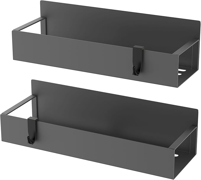 HuggieGems 2 Pack Magnetic Spice Storage Rack Organizer for Refrigerator and Oven, Dark Gray Fridge Organizers and Storage - Image 6