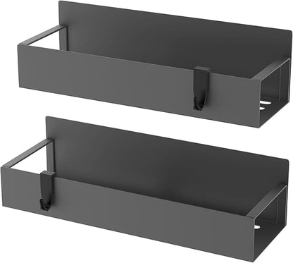 HuggieGems 2 Pack Magnetic Spice Storage Rack Organizer for Refrigerator and Oven, Dark Gray Fridge Organizers and Storage - Image 6