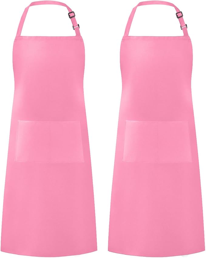 Syntus Apron for Men Women, Adjustable Cooking Kitchen Chef Aprons with 2 Pockets, Cotton/Polycotton/Polyester by Syntus