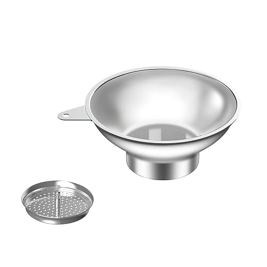 Standard Mason Jar Funnel with Strainer,Large Metal Funnel for transferring Milk, Juice, Oils, flavorings by Unknown