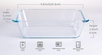 Deep Clear Glass Baking Dish, Rectangular Tempered Glass Baking Pan, Larger casserole dish. -1.4 Liter