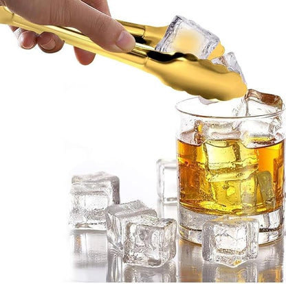 4 Pack Gold Serving Tongs XEVOM Buffet Tongs Serving Utensils Salad Tongs Stainless Steel Gold Plated Buffet Serving Tongs,9 Inch - Image 4