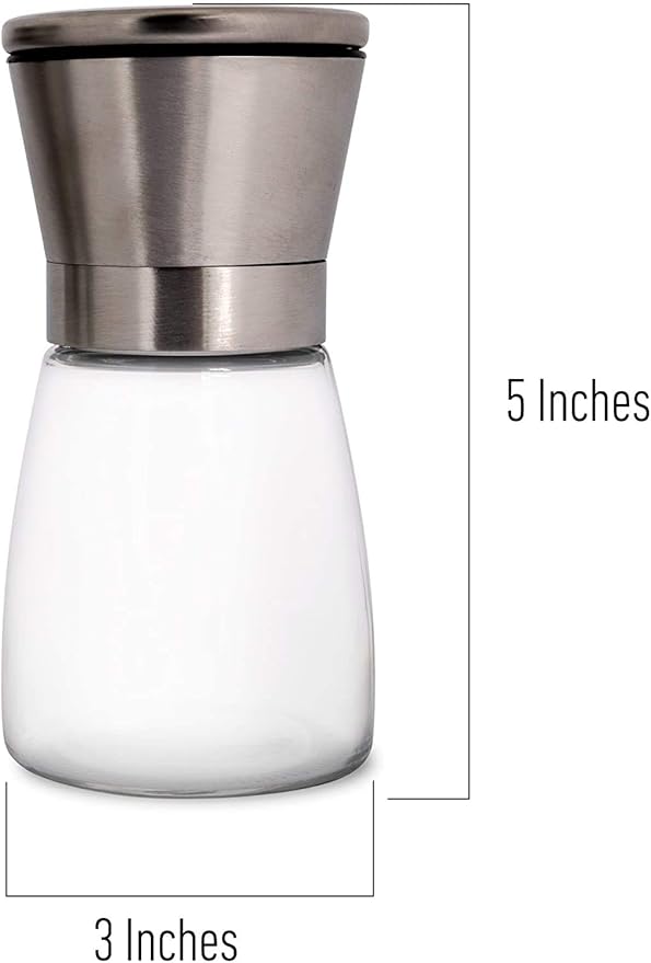 HOME EC Original Stainless Steel Salt or Pepper Grinder 1pk - Adjustable Ceramic Sea Salt Grinder or Pepper Mill - Tall Glass Spice Shaker - Spice Mill w/EBook - Image 5