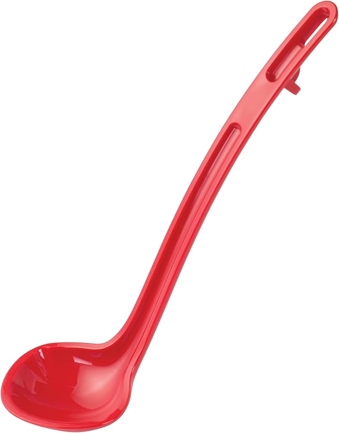 Winco One Piece Dual Spout Plastic Ladle, 3/4 Ounce, 8.5", Red Tail by Winco