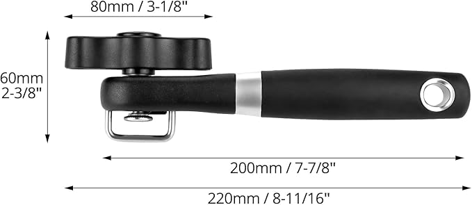 Side Cut Can Opener Smooth Edge, Safety Can Opener with Durable Sharp Blade, Big & Soft Turn Knob & Comfortable Non-Slip Handle, Black - Image 6