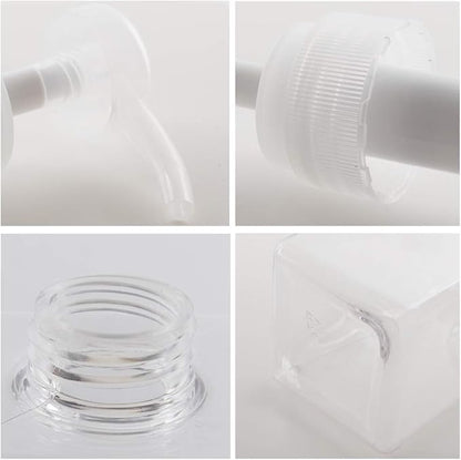 Pump Bottle, Refillable Plastic Empty Lotion Soap Dispenser Liquid Container for Bathroom Shampoo and Body Wash, 15oz/450ml Clear 2 Pack