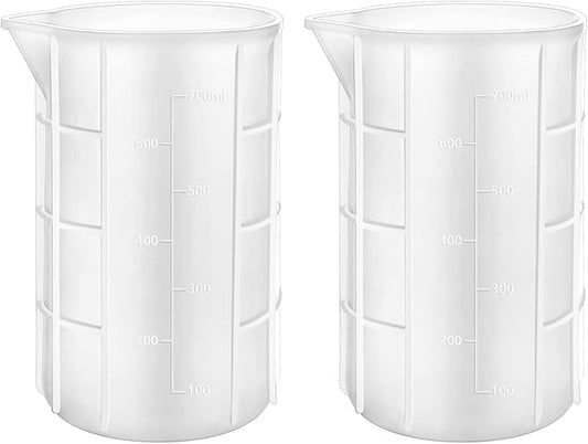 Gartful 700ml Extra Large Silicone Measuring Cups, Resin Mixing Cups for Epoxy, Jewelry Casting Molds, Acrylic Paint Pouring, Nonstick Reusable Craft Measuring Cups, 23 oz, Set of 2