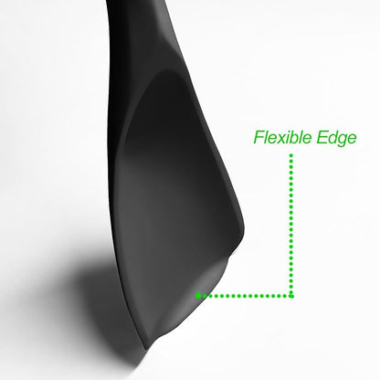 VOVOLY Cooking Spoon for Nonstick Cookingwares, Silicone Spoon Spoon for Mixing, Scoop, and Scrape, Black (13.4''+11.4" Black 2-Pack) - Image 4