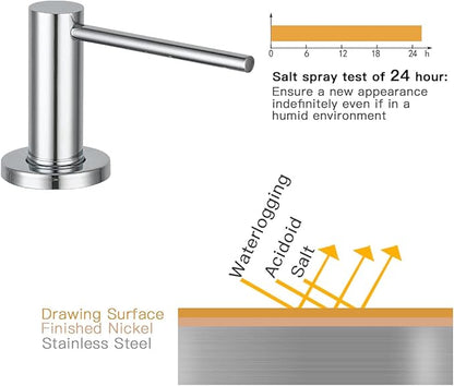 Soap Dispenser for Kitchen Sink Polished Chrome GAPPO Stainless Steel Countertop Pump Hand Lotion Built in Bottlend Lotion Built in Bottle - Image 6