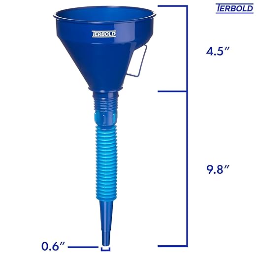 Automotive Flex Funnel with Hose | Wide Mouth Flexible Oil Funnel for Automotive Use - Gas, Transmission Fluid, Car Fuel, Oil Change (Blue) - Image 5