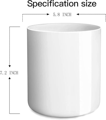 LATCHHOOK White Large Utensil Holder for Kitchen Counter, High 7.2” Glossy Ceramic Utensils Crock for Countertop, Spatula Cooking Utensil Holder Easy to Clean for Farmhouse 7.2×5.8 INCH - Image 6