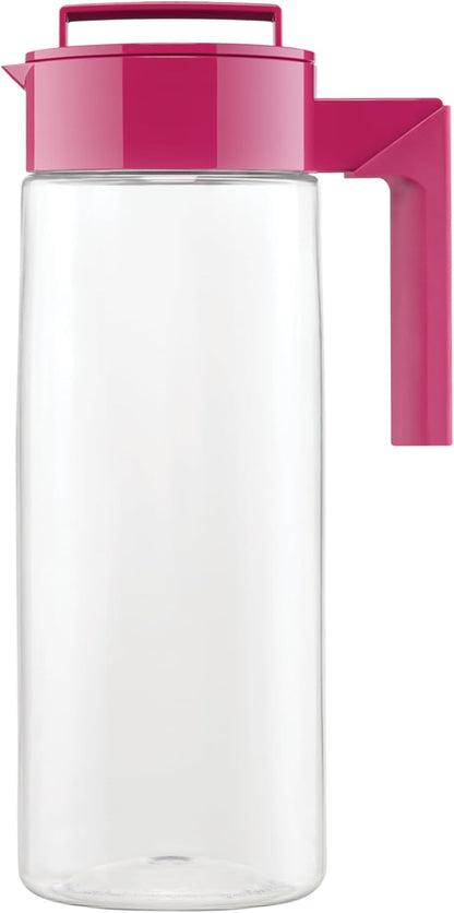 Takeya Airtight Pitcher - Durable BPA-Free Eastman Tritan Odor/Stain-Resistant Leakproof Lid for Iced Tea/Water Easy-Grip Silicone Handle Spill-Free Spout Fridge-Friendly Made in USA 2 Quart/Raspberry - Image 2