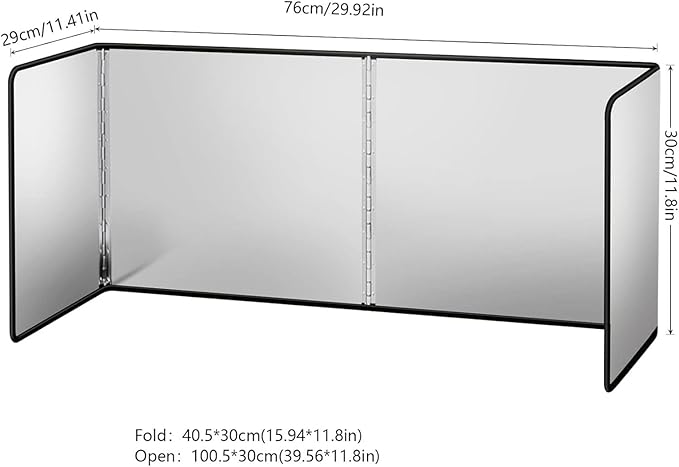 Splatter Guard for Frying Non-Stick 3 Sided Foldable Grease Splatter Screen Stainless Steel Backsplash Anti Splatter Shield Guard for Stove Screen Protector for Frying Stove Top Wall L ANGINORLD - Image 2