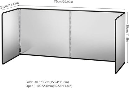 Splatter Guard for Frying Non-Stick 3 Sided Foldable Grease Splatter Screen Stainless Steel Backsplash Anti Splatter Shield Guard for Stove Screen Protector for Frying Stove Top Wall L ANGINORLD - Image 2