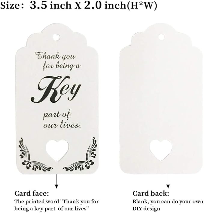 WODEGIFT 50 PCS Wedding Favors Key Bottle Openers,Bridal Shower Party Favors with Thank You Card Tag and Chains,Baby Shower Favors for Guests or Souvenirs for guests Bulk(Rose gold) - Image 8