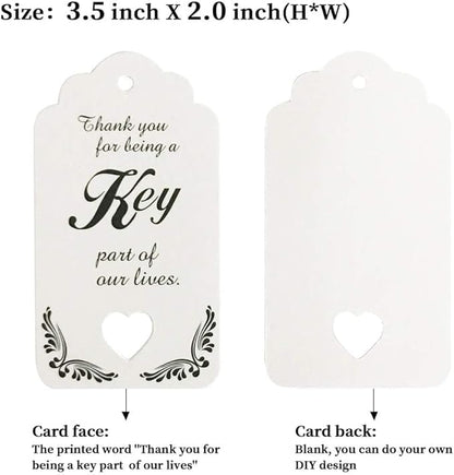 WODEGIFT 50 PCS Wedding Favors Key Bottle Openers,Bridal Shower Party Favors with Thank You Card Tag and Chains,Baby Shower Favors for Guests or Souvenirs for guests Bulk(Rose gold) - Image 8