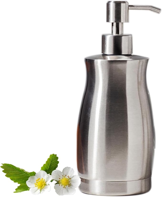 Brushed Stainless Steel Countertop Soap Dispenser Rust and Leak Resistant Hand Soap Pump with Funnel for Kitchen Countertops and Bathroom Dispensers (13.5 oz/400 ml) by ZEBEYIMA