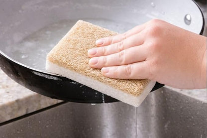 Full Circle 100% Plant-Based Loofah Sponges – Pack of 2 – Plastic-Free, Natural Sponge, No Microplastics, Safe for Nonstick Cookware. - Image 5
