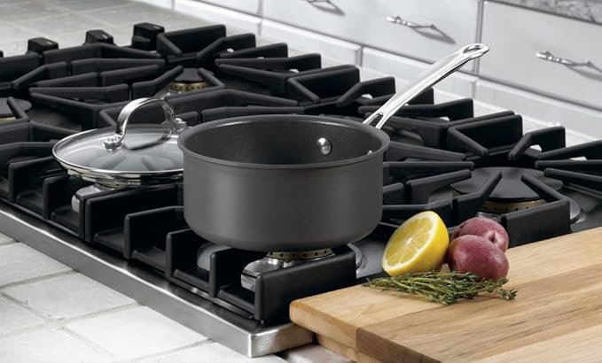 Cuisinart Chef's Classic Nonstick Hard-Anodized 1.5-Quart Saucepan with Lid, Black - Image 2