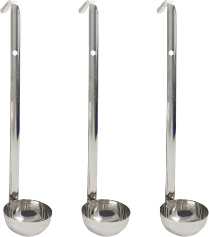 2 Oz Stainless Steel Ladle, 3 Pcs Sturdy Soup Ladle, 9" Long Handle Length for Stirring, Portioning and Serving Soup and Stew in Restaurants and Home (2.36" Bowl Diameter） by Auvotuis