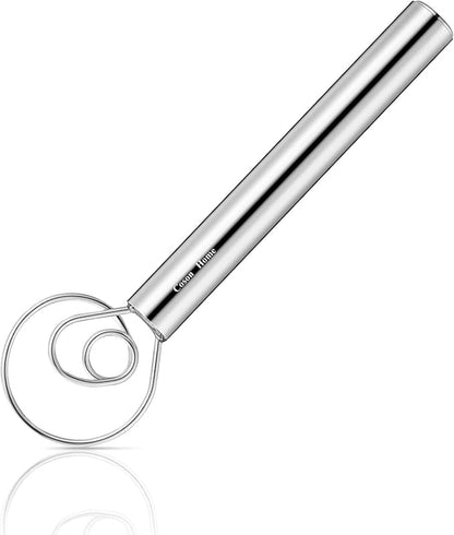 Small Ring Danish Dough Whisk Stainless Steel, Suitable for Sourdough Jar, Hand Mixing Tool for Mixing Various Bread Doughs, A Good Baking Starter, Ring Small As An Egg, 9 Inches Length by CosonHome