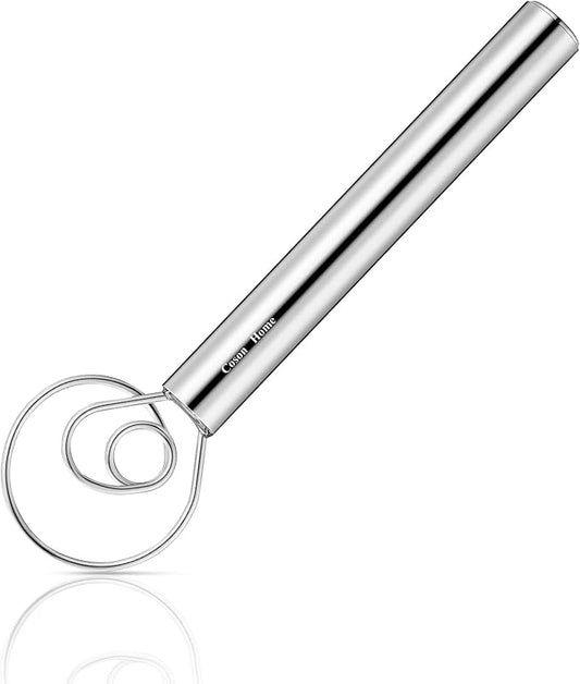 Small Ring Danish Dough Whisk Stainless Steel, Suitable for Sourdough Jar, Hand Mixing Tool for Mixing Various Bread Doughs, A Good Baking Starter, Ring Small As An Egg, 9 Inches Length by CosonHome
