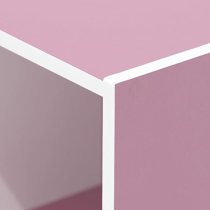 Furinno LUDER Book Shelf, 3-Cube Bookshelf, Bookcase with Open Shelves, 9.3 x 12 x 31.5, Easy Assembly, for Living Room, Bedroom, Home Office, White/Pink - Image 10