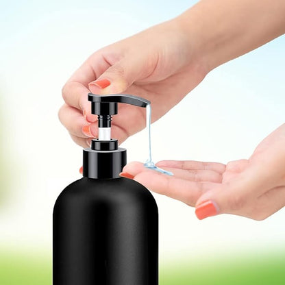 Black Soap Dispenser with Rust Proof Pump, Waterproof Labels (2 Pack,16 Oz), Plastic Hand Soap Dish Soap Dispenser for Kitchen, Premium Thick Soap Pump Bottles - Image 2