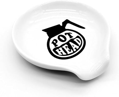 Funny Coffee Spoon Holder-Coffee Spoon Rest-Cafe Bar Station Accessories-Pot Head Sign