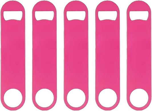5 Pcs Pink Stainless Steel Heavy Duty Flat Bottle Openers, 7 Inch Solid Beer Opener for Bartenders, Bars, Kitchens, Weddings, Birthday Parties by Unknown