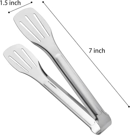 Serving Tong Kitchen Tongs,Buffet Tongs, Stainless Steel Food Tong Serving Tong,small tongs 6 Pack (7 Inch) - Image 2