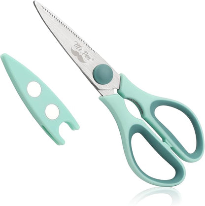 Mr. Pen- All Purpose Kitchen Shears with Protective Sheath, 8 Inch, Dishwasher Safe, Stainless Steel Food Scissors with Micro-Serrated Blades, Durable Utility Kitchen Shears, Teal by MrPen