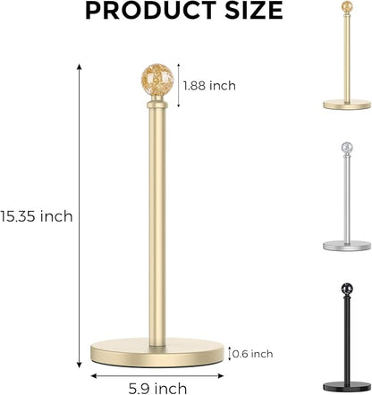 Gold Paper Towel Holder Countertop, Unique Gold Ball Decor,Brass Paper Towel Holder for Kitchen - Sturdy, Durable, and Elegant Home Decor for Kitchen