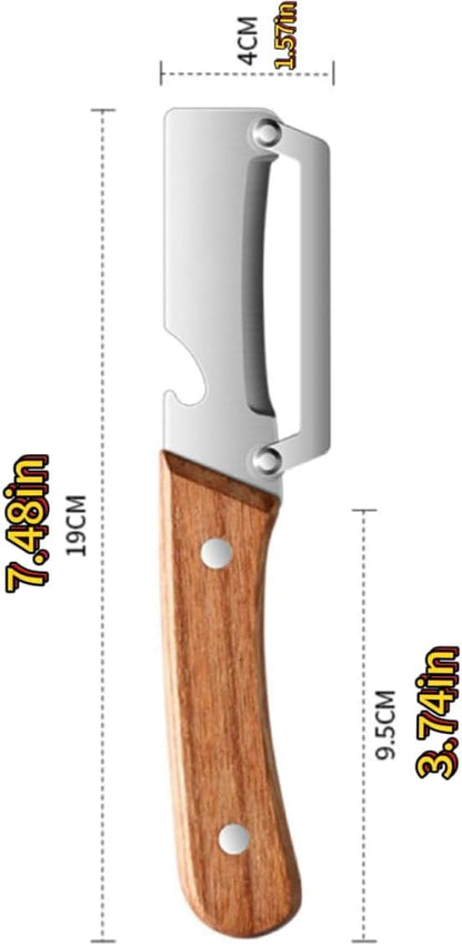 2 Pack Premium 2-in-1 Multi Functional Vegetable and Fruit Peeler with Bottle Opener, Wooden Handle, Stainless Steel Blade-Zero Snag, Smooth Glide Kitchen Tool for Potato, Carrot,Sugar Cane and More - Image 6