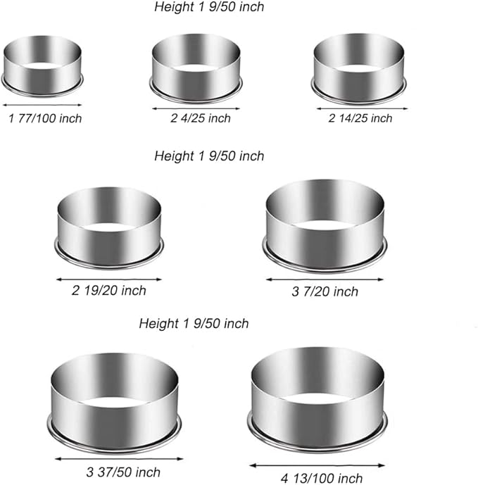7 Pieces Stainless Steel Cookie Cutter Set Biscuit Plain Edge Round Cutters Sizes Shape Molds Ranging from 2-4.3 Inches - Image 7