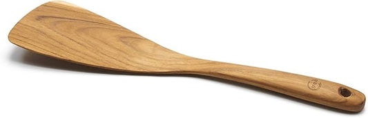 FAAY 11.5” Left-Hand Compact Wooden Spatula – Angled Teak Turner for Left-Handed Cooking, Flat Wide Blade for Stir-Fry, Flipping & Scraping, Handcrafted Thai Teak, Safe for Nonstick Cookware by FAAY